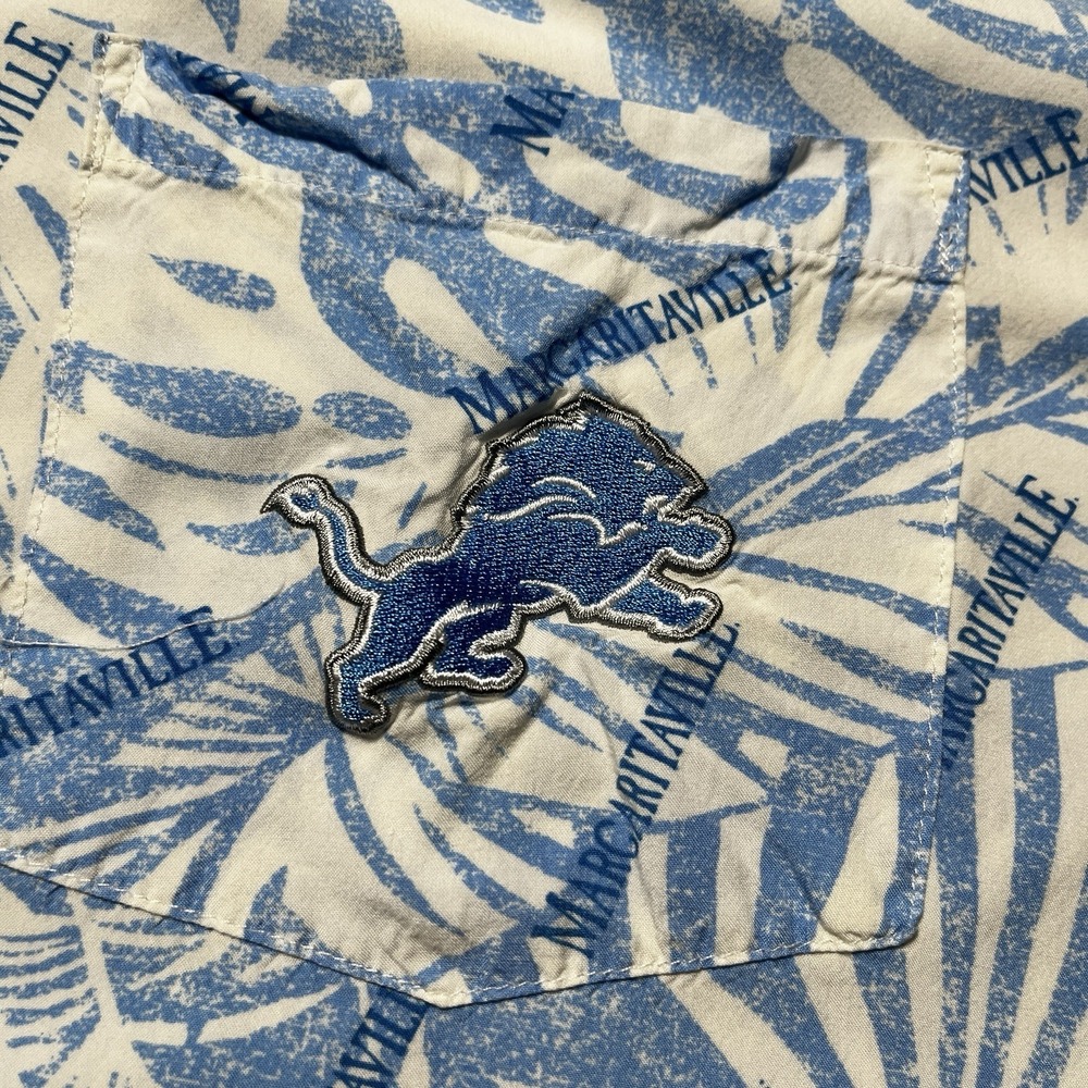 Detroit Lions Margaritaville Island Team NFL Blue Men's 3XL Hawaiian‎ Shirt - Picture 4 of 11